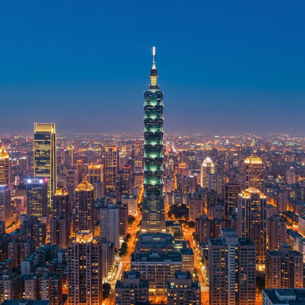 台北城市天際線夜景，展現現代化都市風貌